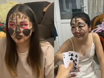 Nhóm bạn bỗng hóa trang Halloween khi chơi bài quẹt nhọ nồi
