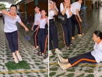 Cô gái đu trend lướt ván bị ngã dập mông
