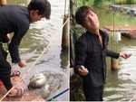 Cần thủ tiếc ngẩn ngơ vì để sổng cá chép khủng