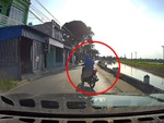 Tài xế thắng cháy phanh vì ninja dừng giữa đường