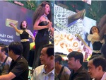 Nữ nhân viên múa mâm làm khách u đầu