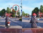 Nữ ninja đột ngột chờ đèn xanh khiến tài xế ôtô phanh dúi dụi