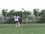 Cô gái bắt penalty nhưng sợ bóng trúng người