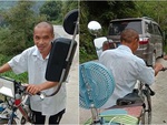 Xe đạp gắn 'điều hòa', gương chiếu hậu và còi ôtô