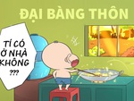 Thằng Tí đóng vai đại bàng thôn