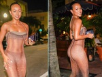 'Mỹ nhân gốc Việt' Karrueche Tran mặc váy ‘cái bang’ xuyên thấu đi… ăn tối