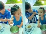 Cách chị gái quyền lực bón cơm cho em ăn