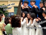 Nam sinh bối rối khi chụp hình kỷ yếu vì không dám chạm vai bạn nữ