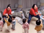 Mẹ bỉm sữa 'quẩy' cực sung khiến đàn con thơ ngơ ngác