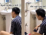 Chồng trẻ ngồi giặt quần áo hát nghêu ngao 'lấy vợ sớm khổ thế'