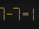Di chuyển 1 que diêm để 7-7=1 thành phép tính đúng