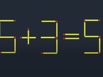 Di chuyển 2 que diêm để 5+3=5 thành phép tính đúng