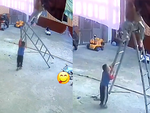 Cậu bé nhanh trí khi thấy bà nội bị trượt thang