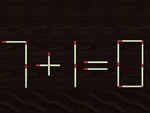 Di chuyển 1 que diêm để 7+1=0 thành phép tính đúng