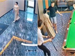Vợ cầm đả cẩu bổng đến quán bida tìm chồng
