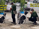 Chú cún ngoan ngoãn bắt tay để được ăn kem