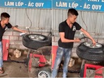 Chàng trai bắt chước làm căng lốp ô tô trên mạng và kết quả ố dề