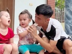 Con gái khóc bắt đền bố vì xin cắn miếng hết gọn cây kem