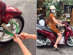 SH được khóa bánh cẩn thận nhưng khách vẫn đi được như thường