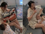 Mẹ trẻ làm đủ cách che mắt con để ăn cây kem