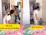 Bé trai bị ăn đòn vì bố chơi khăm