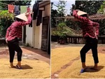 Cô gái phơi lúa vũ điệu Michael Jackson