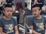 Bé trai mếu máo vì tưởng thợ cắt tóc kiểu 'vành móng ngựa'