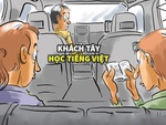 Khách Tây học tiếng Việt ngay trên taxi