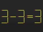 Thử tài IQ: Di chuyển hai que diêm để 3-3=3 thành phép tính đúng