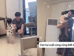 Khoảnh khắc đáng yêu của bố khi thấy những bước đi đầu tiên của con