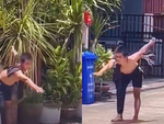 Chàng trai đứng giữa trời nắng đánh bida trong tưởng tượng