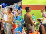 Chàng trai cởi trần ăn mừng, đứng hình khi bị bạn vứt mất áo