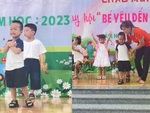 Bé trai khóc nấc nhưng vẫn không quên bài khi diễn văn nghệ