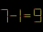 Thử tài IQ: Di chuyển một que diêm để 7-1=9 thành phép tính đúng