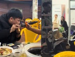 Chàng trai ngồi nhậu ngẫu hứng thổi sáo trúc cực hay