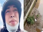 Chàng shipper bối rối khi làm rơi bọc hàng của Ngọc xuống sông