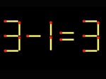 Thử tài IQ: Di chuyển một que diêm để 3-1=3 thành phép tính đúng