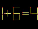 Thử tài IQ: Di chuyển một que diêm để 1+6=4 thành phép tính đúng