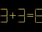 Thử tài IQ: Di chuyển một que diêm để 3+3=8 thành phép tính đúng