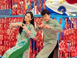 'Ca sĩ tỉ phú' Hà Phương cùng 'người tình màn ảnh' xuống phố du xuân