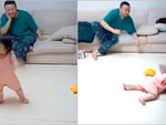 Bố phản xạ xuất thần giúp con gái thoát cú ngã đau
