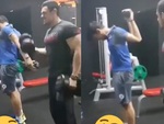 Chàng trai ngơ ngác với màn tập gym có 1-0-2