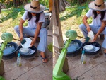 Chàng trai biến cây quạt thành máy rửa bát