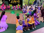 Cô giáo mầm non múa mẫu đẫm mồ hôi mà trò vẫn tỉnh bơ trên sân khấu