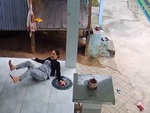 Người phụ nữ ngã dập mông, quay sang đổ thừa lau nhà ướt