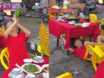 Lăn đùng xuống đất khi đu trend 'nốc một hơi hết chai bia'