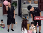 Bố đổ lỗi cho con trai khi lỡ tay làm bóng rơi trúng 'nóc nhà'
