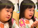 Bé gái mếu máo vì xem video đám cưới bố mẹ không có mình