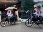Chàng trai cưỡi ngựa sắt dạo phố
