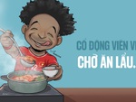 Người hâm mộ Việt Nam chờ ăn món lẩu... nhiều tôm